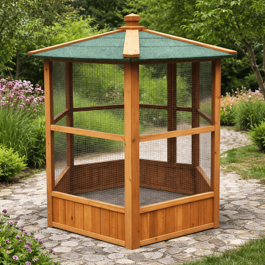 Hexagonal Wooden Aviary