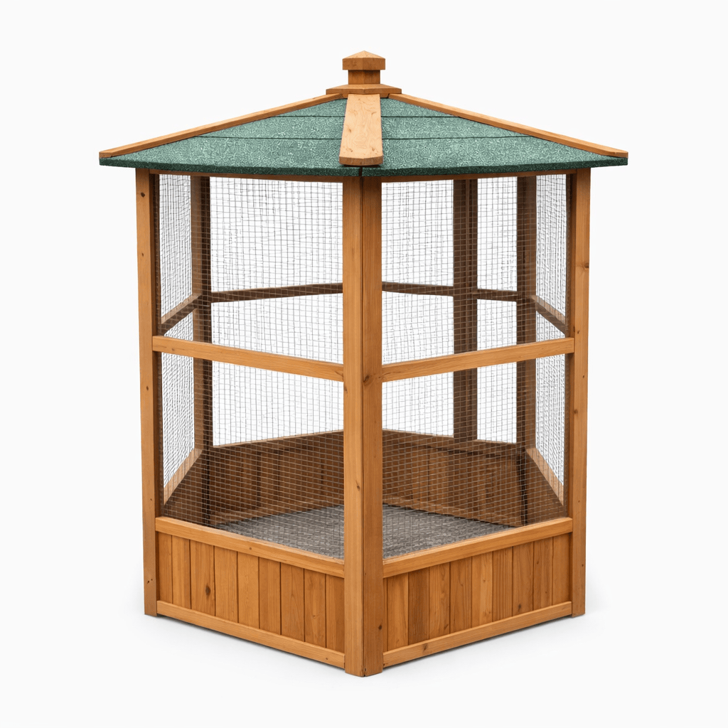 Hexagonal Wooden Aviary